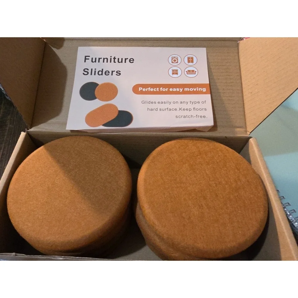 Furniture Sliders for Hardwood Floors Felt 8 Pack Round Reusable Furnit...‎